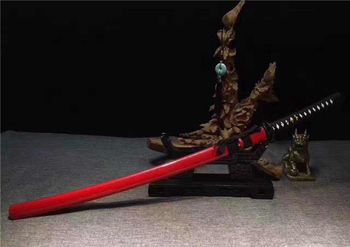 花纹钢发红武士刀--血刃妖刀_玄龙刀剑
